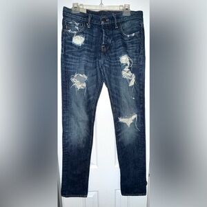 Vintage Abercrombie & Fitch Blue Straight Legged Distressed Jeans